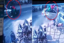 VIDEO: बीएमडब्ल्यूची दुचाकीला धडक, महिला हवेत उडत कारच्या दिशेने कोसळली