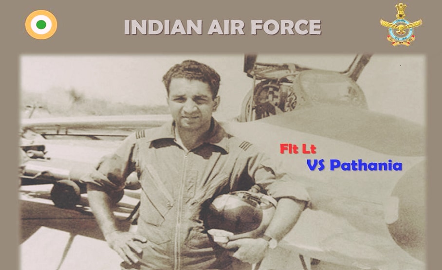 4 सप्टेंबर, 1965 रोजी फ्लाइट लेफ्टिनेंट व्ही. एस. पठानिया Gnat विमान उडवत दुसऱ्या पीएफ सेबर जेट विमानाला ठार केलं होतं. (Photo credit: Indian Air Force) 4 सप्टेंबर, 1965 रोजी फ्लाइट लेफ्टिनेंट व्ही. एस. पठानिया Gnat विमान उडवत दुसऱ्या पीएफ सेबर जेट विमानाला ठार केलं होतं. (Photo credit: Indian Air Force)