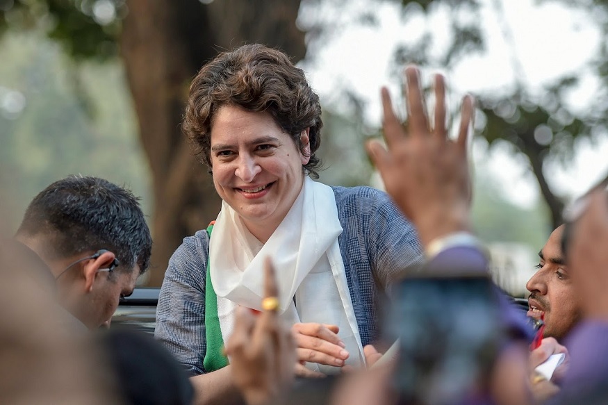 New Delhi: Congress General Secretary Priyanka Gandhi Vadra leaves after visiting her office for the first time following her appointment to the party post, at AICC headquarters in New Delhi, Wednesday, Feb 6, 2019. (PTI Photo/Vijay Verma) (PTI2_6_2019_000142B)
