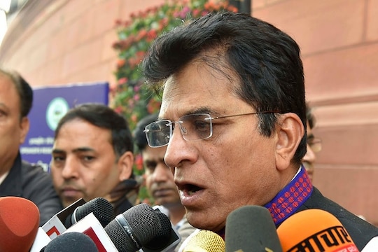 New Delhi: BJP MP Kirit Somaiya addressing the media at Parliament House in New Delhi on Friday. PTI Photo by Atul Yadav (PTI12_29_2017_000096B)