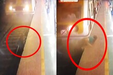 VIDEO : रेल्वे रुळावर काय करत होती ही महिला? समोरून आली फास्ट लोकल...