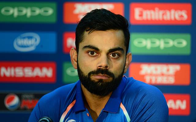 LONDON, ENGLAND - JUNE 17: Virat Kohli, Captain of India looks on during the Previews - ICC Champions Trophy Final at The Kia Oval on June 17, 2017 in London, England. (Photo by Harry Trump-IDI/IDI via Getty Images)