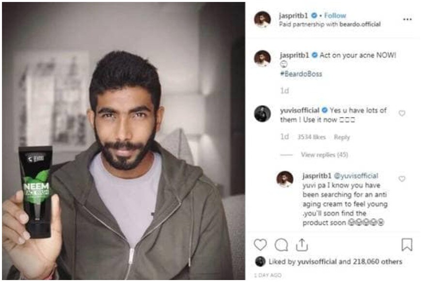 एकमेकांना कमेंट करणं इथेच थांबलं नाही तर पुढे बुमराहच्या कमेंटवर युवी क्लीन बोल्ड झाला. युवराजला प्रत्युतर देताना कमेंटमध्ये बुमराहने लिहिले की, ‘युवी पाजी मला कल्पना आहे की तुम्ही तरुण दिसण्यासाठी अँटी एजिंग क्रीमच्या शोधात होतात. तुम्हाला ते प्रोडक्ट लवकरच मिळेल.’ एकमेकांना कमेंट करणं इथेच थांबलं नाही तर पुढे बुमराहच्या कमेंटवर युवी क्लीन बोल्ड झाला. युवराजला प्रत्युतर देताना कमेंटमध्ये बुमराहने लिहिले की, ‘युवी पाजी मला कल्पना आहे की तुम्ही तरुण दिसण्यासाठी अँटी एजिंग क्रीमच्या शोधात होतात. तुम्हाला ते प्रोडक्ट लवकरच मिळेल.’