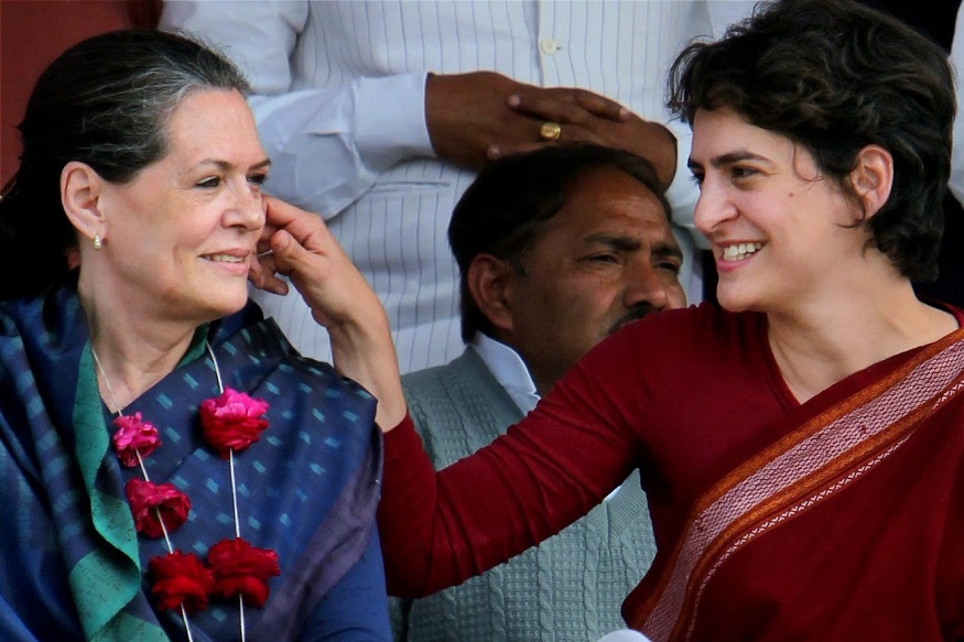 ** FILE PHOTO** New Delhi: In this file photo dated February 14, 2012, Priyanka Gandhi Vadra shares a lighter moment with her mother Sonia Gandhi at an election campaign rally in Raebareli. The Congress party on Wednesday, Jan 23, 2019, appointed Priyanka Gandhi as All India Congress Committee (AICC) General Secretary of Uttar Pradesh East. (PTI Photo/Atul Yadav)(PTI1_23_2019_000242B)