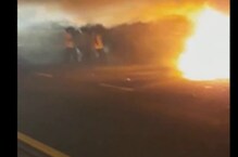VIDEO: सोलापुरात बस जळून खाक, 8 जण गंभीर जखमी