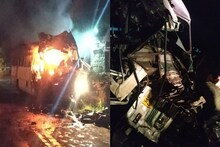 ट्रकच्या भीषण धडकेनंतर ST बसने घेतला पेट, 23 प्रवासी जखमी