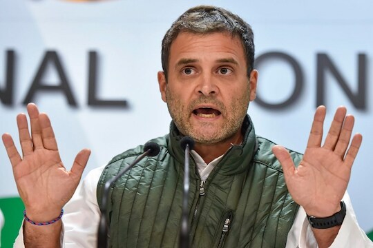New Delhi: Congress President Rahul Gandhi addresses a press conference at AICC headquartersin New Delhi, on Friday, Dec. 14, 2018. (PTI Photo/Ravi Choudhary)(PTI12_14_2018_000150B)