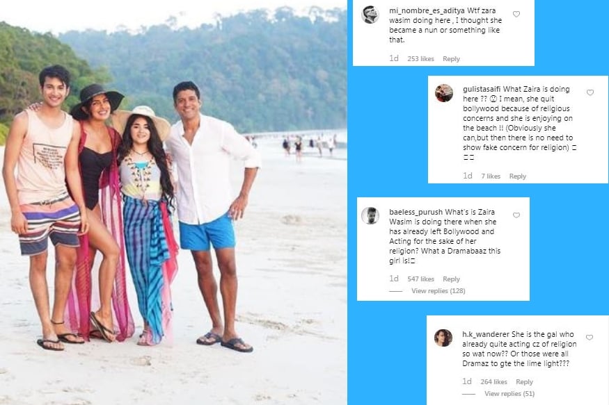baeless purush नावाच्या युझरने लिहिले की, 'जर झायरा वसीमने धर्माच्या नावाखाली याआधीच बॉलिवूड सोडलं तर ती इथे काय करतेय... किती नाटकी मुलगी आहे.' baeless purush नावाच्या युझरने लिहिले की, 'जर झायरा वसीमने धर्माच्या नावाखाली याआधीच बॉलिवूड सोडलं तर ती इथे काय करतेय... किती नाटकी मुलगी आहे.'