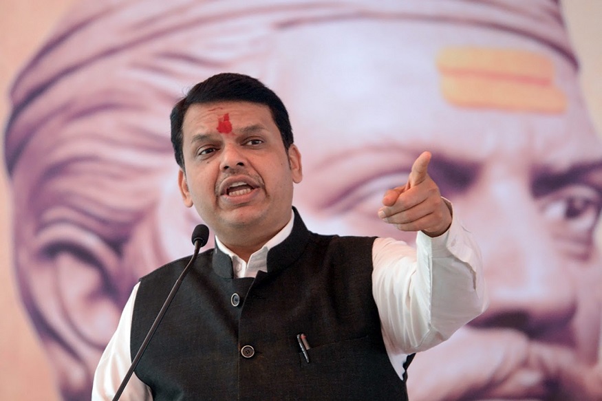 Pune: Maharashtra Chief Minister Devendra Fadnavis addresses at the 227th birth anniversary function of Umaji Naik Khomane, at Bhiwadi village in Pune, Friday, Sept 7, 2018. (PTI Photo) (PTI9_7_2018_000162B)