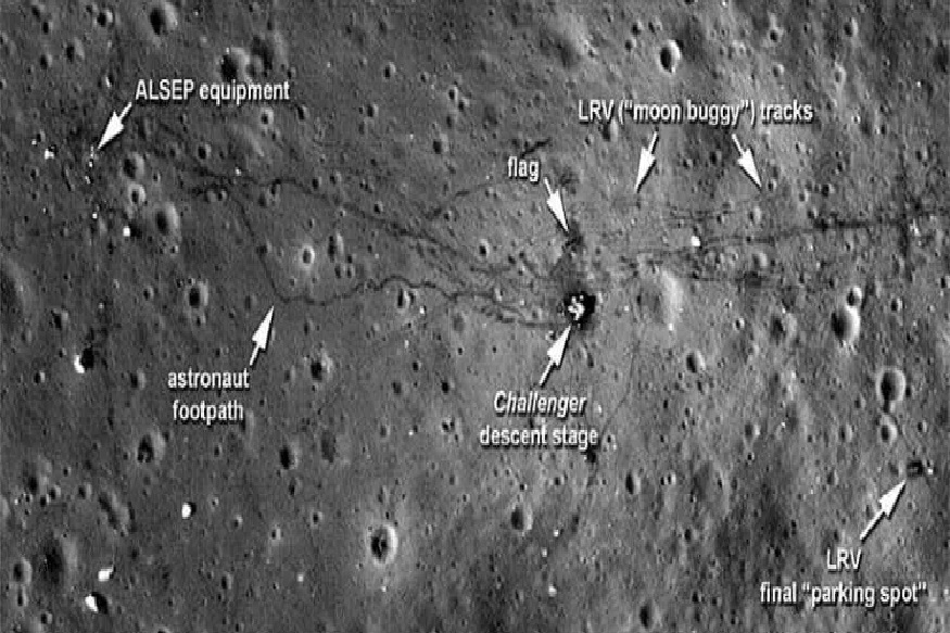'विक्रम'च्या शोधात असलेल्या NASA च्या ऑर्बिटरनं टिपलेत पावलांचे ठसे!