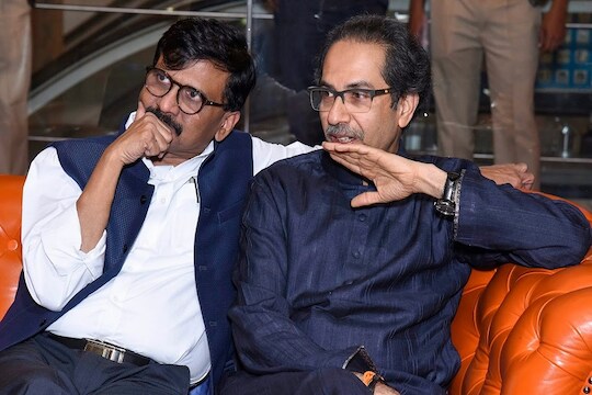 Mumbai: Shiv Sena President Uddhav Thackeray and party leader Sanjay Raut during the special screening of film 'Thackeray', in Mumbai, Wednesday, Jan. 23, 2019. (PTI Photo) (PTI1_24_2019_000247B)