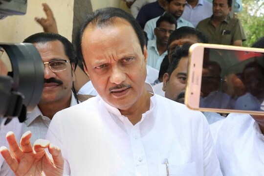 Mumbai: Former Maharashtra deputy chief minister Ajit Pawar addresses the media after party workers' meeting ahead of Lok Sabha elections, in Mumbai, Wednesday, March 13, 2019. (PTI Photo) (PTI3_13_2019_000078B)