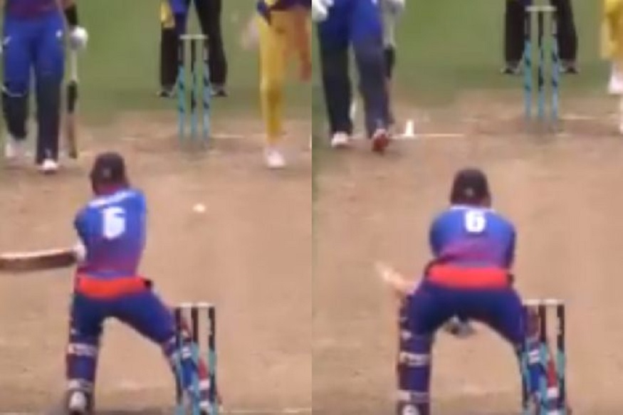काय म्हणावं या शॉटला? फलंदाजाची अतरंगी बॅटिंग पाहून प्रेक्षकही चक्रावले, पाहा VIDEO