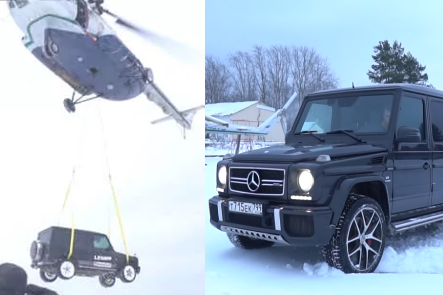 तरुणाने तब्बल 2 कोटींची आलिशान मर्सिडीज कार हेलिकॉप्टरने दिली फेकून, पाहा हा VIDEO