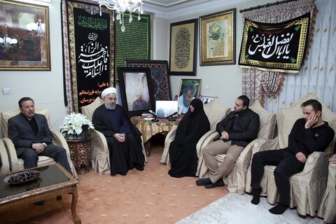 Tehran: In this photo released by the official website of the office of the Iranian Presidency, President Hassan Rouhani, second left, meets family of Iranian Revolutionary Guard Gen. Qassem Soleimani, who was killed in the U.S. airstrike in Iraq, at his home in Tehran, Iran, Saturday, Jan. 4, 2020. AP/PTI(AP1_4_2020_000068B)