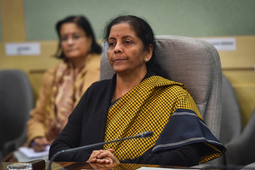 New Delhi: Union Finance Minister Nirmala Sitharaman chairs a pre-budget meeting with industrialists, at Finance Ministry in New Delhi, Thursday, Dec. 19, 2019. (PTI Photo/Subhav Shukla)(PTI12_19_2019_000086B)