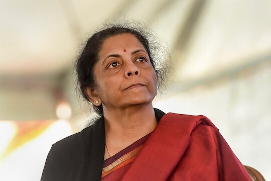 New Delhi: Union Finance Minister Nirmala Sitharaman during National Traders Convention at Ramlila ground in New Delhi, Tuesday, Jan. 7, 2020. (PTI Photo/Shahbaz Khan)(PTI1_7_2020_000113B)