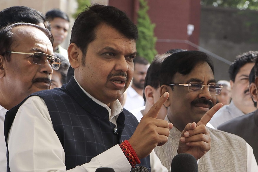 Nagpur: Former Maharashtra chief minister Devendra Fadnavis addresses a press conference during the fourth day of the winter session of Maharashtra State Assembly at Vidhan Bhawan, in Nagpur, Thursday, Dec. 19, 2019. (PTI Photo)
(PTI12_19_2019_000157B)