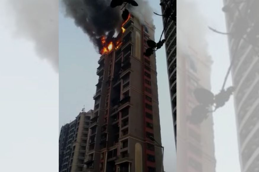 नवी मुंबईत 21 मजली इमारतीला आग, फायर ब्रिगेडचे 7 जवान जखमी