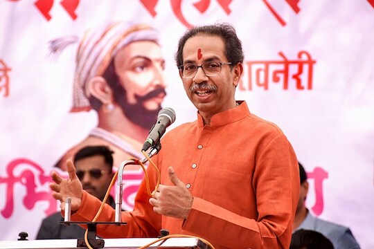 Pune: Maharashtra Chief Minister Uddhav Thackeray addresses a gathering at Shivneri Fort, the birthplace of legendary Maratha warrior Chhatrapati Shivaji Maharaj, on the occasion of his birth anniversary, in Pune, Wednesday, Feb. 19, 2020. (PTI Photo)
(PTI2_19_2020_000055B)