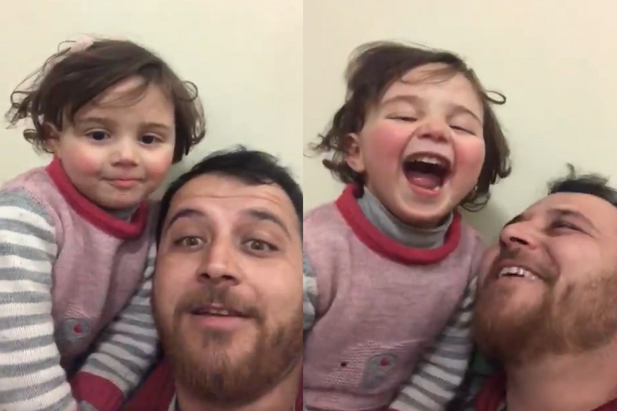 परिस्थिती भीतीदायक असतानाही लेकीला खळखळून हसवतोय बाप, मन हेलावणारा VIDEO