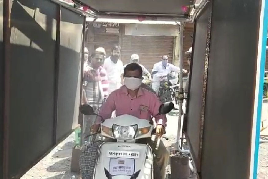 लोणंदकरांसाठी उभारला 'सॅनेटायझर फॉगिंग पॉईंट', देशातील पहिला पायलट प्रोजेक्ट
