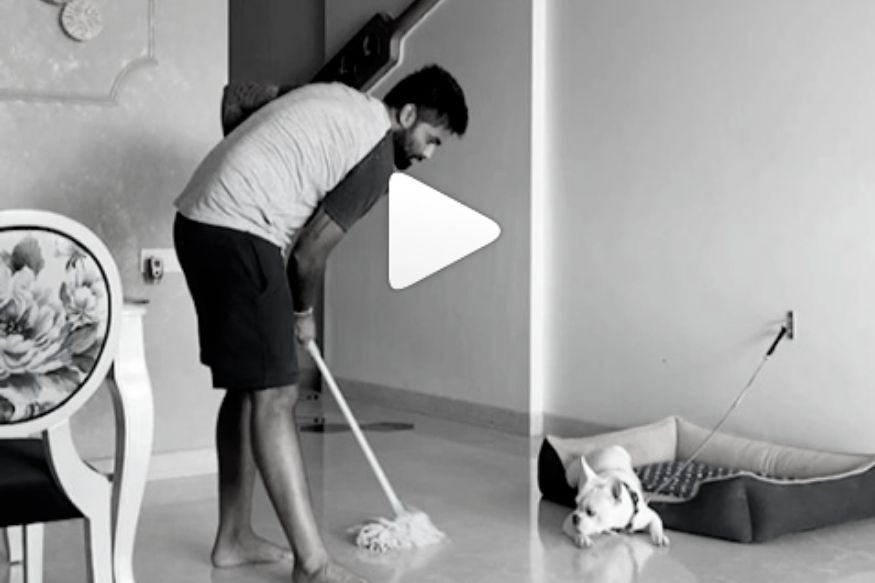 VIDEO : कोरोनामुळे मुंबई इंडियन्सच्या स्टार खेळाडूची लागली वाट, करावं लागतंय घरकाम