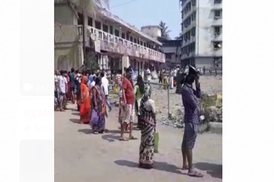 ठाण्यात सलग दुसऱ्या दिवशी कोरोनाचा धोका वाढवणारी घटना, दुकानाबाहेर तब्बल 1 KM पर्यंत रांग