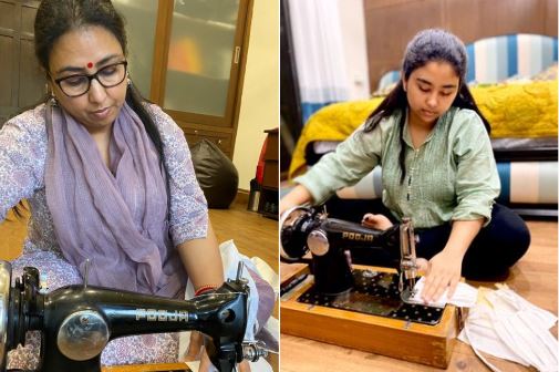 Coronavirus : केंद्रीय मंत्र्याचं अख्खं कुटुंब शिवतंय कोरोना योद्ध्यांसाठी सुरक्षा मास्क