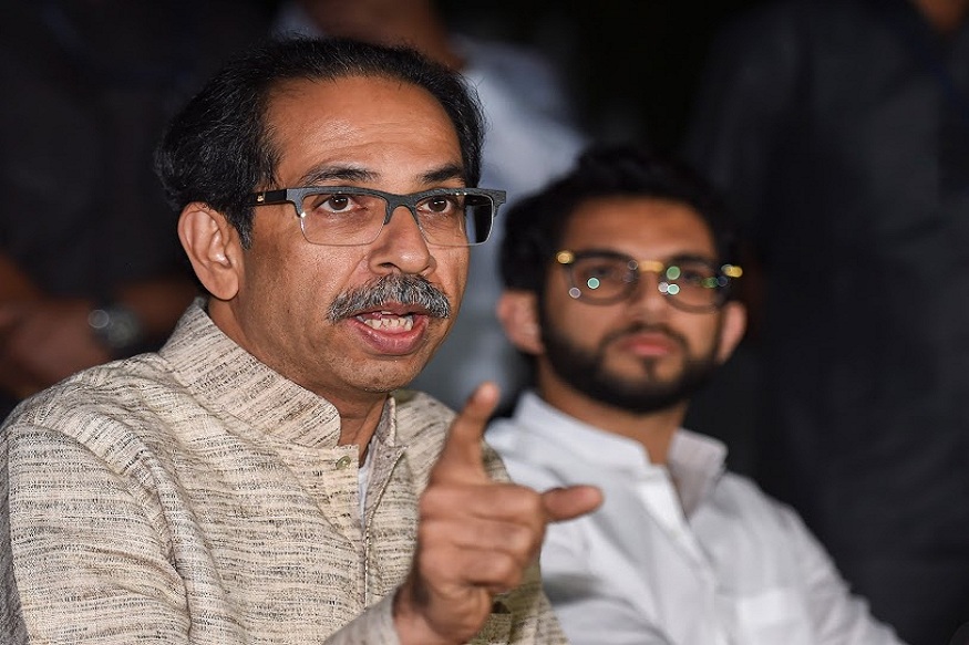 New Delhi: Maharastra Chief Minister Uddhav Thackeray addressing a press conference in New Delhi, Friday, Feb. 21, 2020. Maharashtra Tourism Minister Aaditya Thackeray is also seen. (PTI Photo/Atul Yadav)(PTI2_21_2020_000161B)