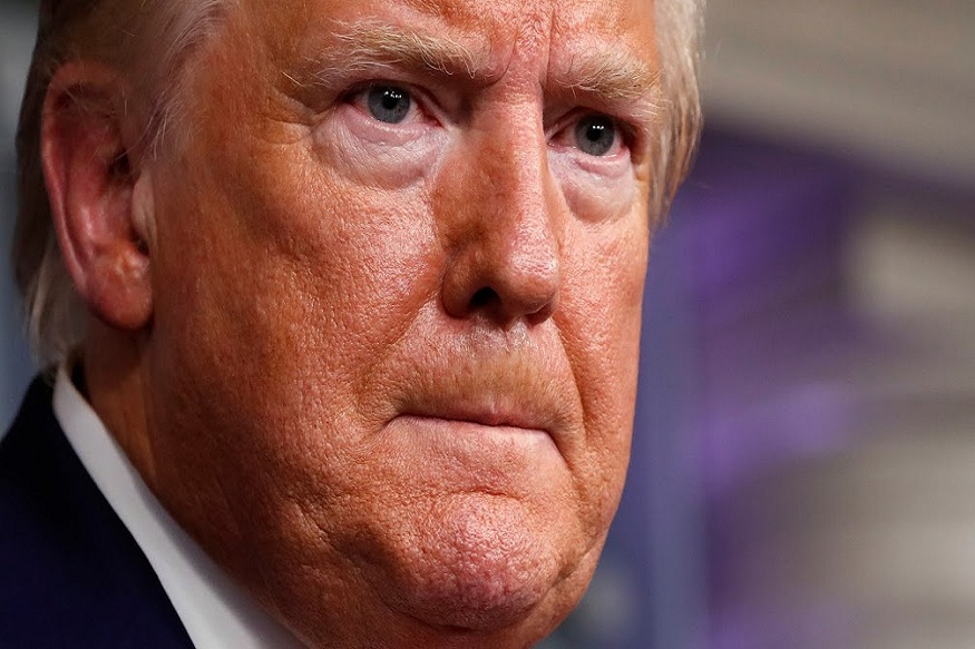 President Donald Trump speaks about the coronavirus in the James Brady Press Briefing Room of the White House, Monday, April 6, 2020, in Washington. (AP Photo/Alex Brandon)