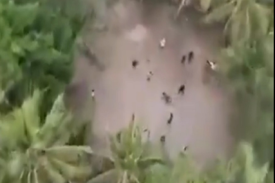 VIDEO : लॉकडाउनमध्ये पडले बाहेर, पोलिसांआधी पोहचला ड्रोन! अशी झाली लोकांची अवस्था