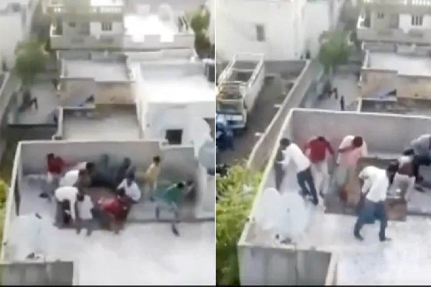 VIDEO : या मुर्खांना आवरा! लॉकडाऊनमध्ये गच्चीवर रंगला जुगाराचा डाव, पोलिसांचा ड्रोन आला आणि...