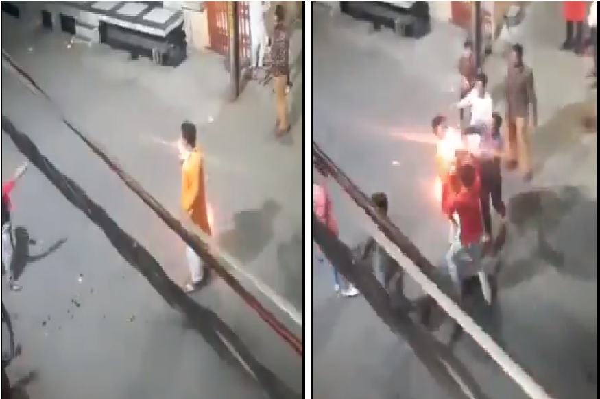VIDEO: दिवे लावण्याऐवजी तोंडातून काढले आगीचे लोळ, नंतर चेहऱ्यालाच लागली आग