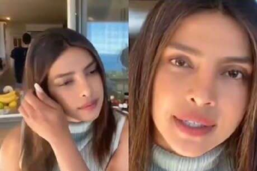 VIDEO : प्रियांका चोप्रा करत होती Instagram Live, मागून निकनं केलं असं काही की...