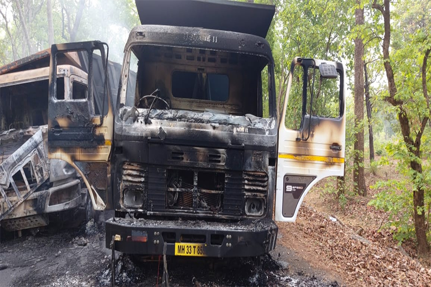 गडचिरोली जिल्हा बंद! सृजनाक्काच्या हत्येच्या निषेधार्थ माओवाद्यांनी पेटवली 4 वाहनं