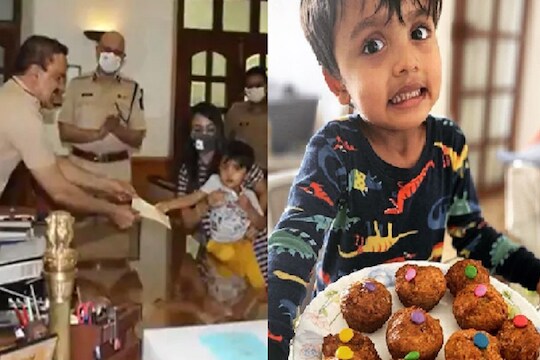 चिमुकल्याचं मोठं दातृत्व, 3 वर्षीय मुलाने कपकेक विकून कमावलेले 50 हजार दिले मुंबई पोलिसांना