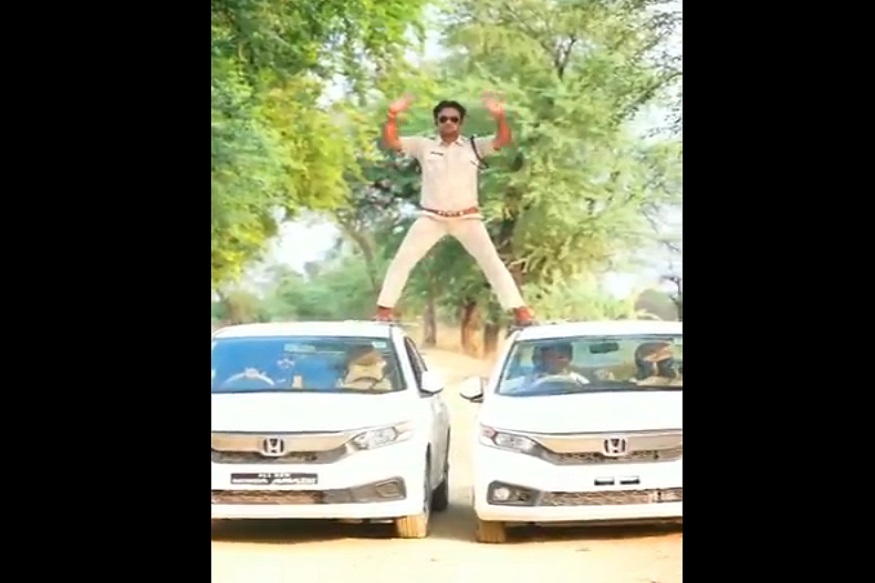 VIDEO : लॉकडाऊनमध्ये पोलिसाची 'सिंघम' गिरी, ड्यूटी सोडून करत आहे खतरनाक स्टंट