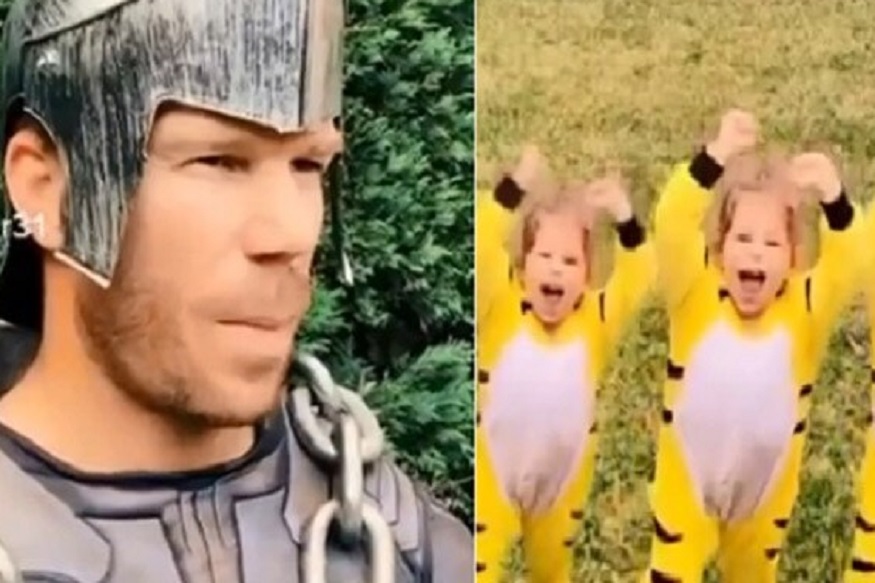 डेव्हिड वॉर्नरचा 'बाहुबली' अवतार, पण बाबाच्या व्हिडिओत लेकीनं मारली बाजी