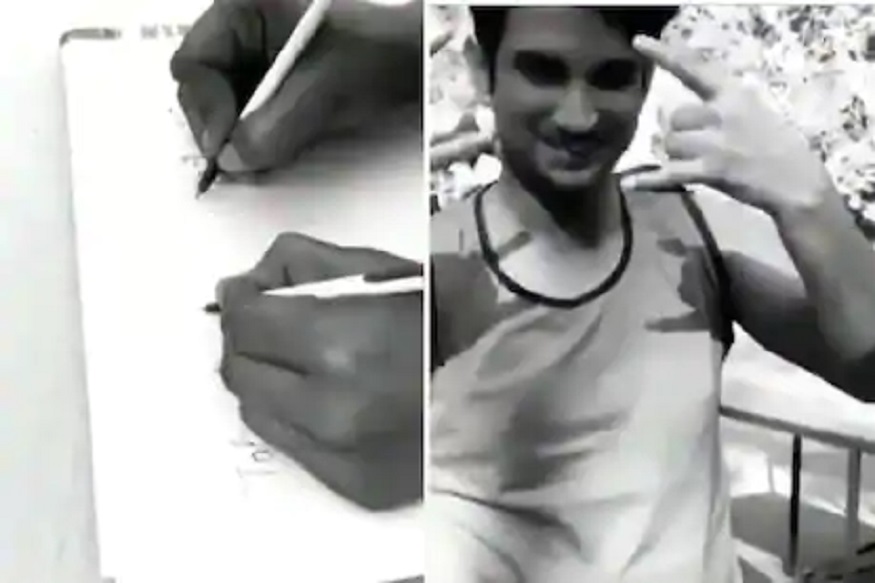 एकाच वेळी दोन्ही हातांनी लिहिण्याची कला; मल्टी टॅलेंटेड सुशांतचा आणखी एक VIDEO VIRAL