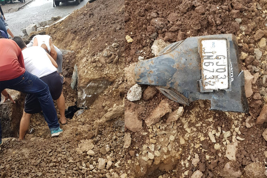 धरणाजवळील ओव्हरब्रिजची भिंत कोसळली, 2 दुचाकीस्वारांचा दबून मृत्यू; घटना CCTV मध्ये कैद