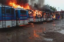 क्षणात 7 बस जळून खाक! अज्ञात टोळक्याने पेट्रोल टाकून स्टँडवर उभ्या बस पेटवल्या