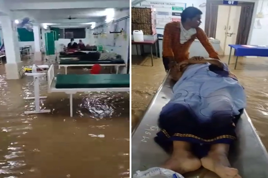 कोविड हॉस्पिटलमध्ये शिरलं पूराचं पाणी, समोर आला अंगावर काटा उभा करणारा VIDEO