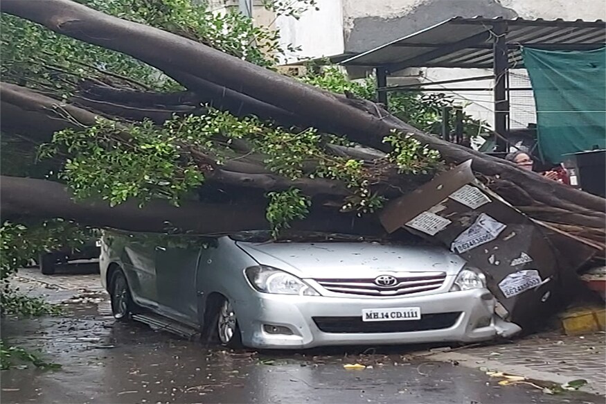 चिंचवड गावातील केशव नगर येथे वादळामुळे इनोव्हा गाडीवर भले मोठे झाड कोसळले आहे. यात नव्या गाडीचं मोठं नुकसान झालं आहे. चिंचवड गावातील केशव नगर येथे वादळामुळे इनोव्हा गाडीवर भले मोठे झाड कोसळले आहे. यात नव्या गाडीचं मोठं नुकसान झालं आहे.
