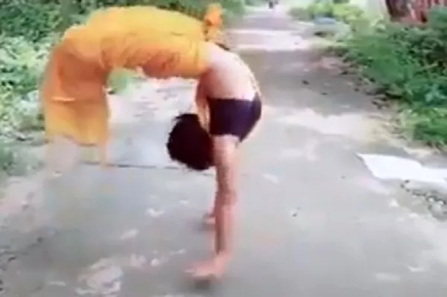 साडीमध्ये बॅक फ्लिप? तरुणीनं केला जबरदस्त स्टंट, VIDEO पाहून व्हाल शॉक
