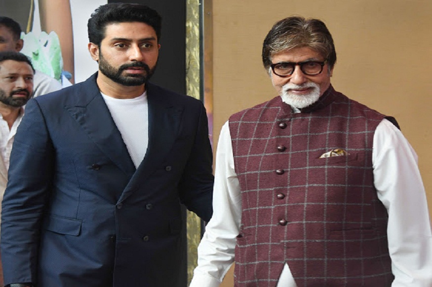 Mumbai: Bollywood actors Amitabh Bachchan and Abhishek Bachchan arrive to attend the felicitation ceremony of world badminton champion P V Sindhu by the Sahara Group, in Mumbai, Sunday, Sep 08, 2019. (PTI Photo/Shirish Shete)(PTI9_8_2019_000089B)