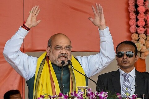 Kolkata: Union Home Minister Amit Shah addresses during a rally at Shaheed Minar Ground in Kolkata, Sunday, March 1, 2020. (PTI Photo/Ashok Bhaumik)(PTI3_1_2020_000093B)