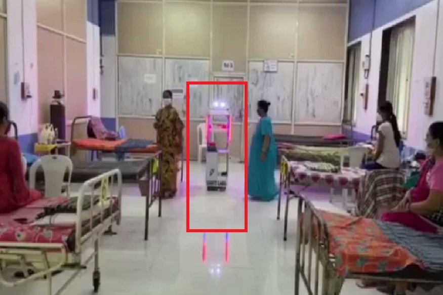 मुंबईत ‘कोरोना’विरुद्धच्या लढाईत आता Robot ‘गोलर’ची मदत, रुग्णांना देणार औषधं, पाहा VIDEO