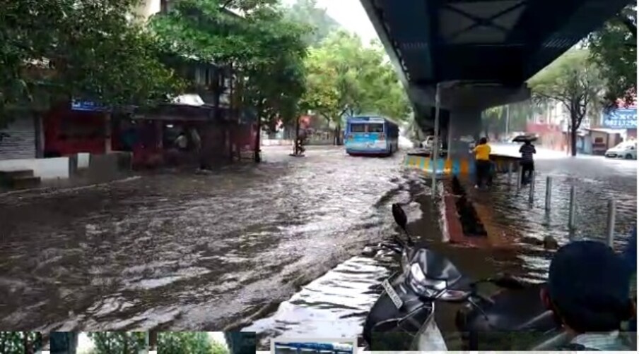 ठाणे परिसरात सकाळपासून दुपारी 2 पर्यंतच 70 मिमी पावसाची नोंद झाली.