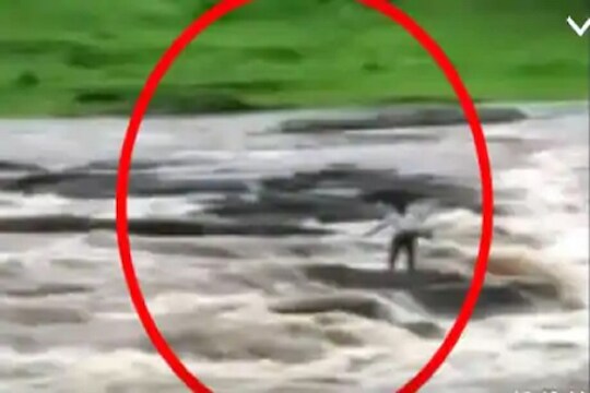 नदीत मासे पकडण्याची हौस ठरली जीवघेणी, नेमकं काय घडलं पाहा VIDEO